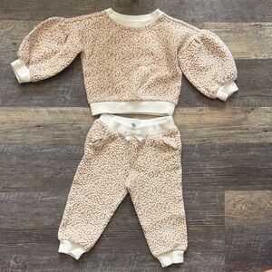 Janie and Jack Cream and Tan Kids Matching Set